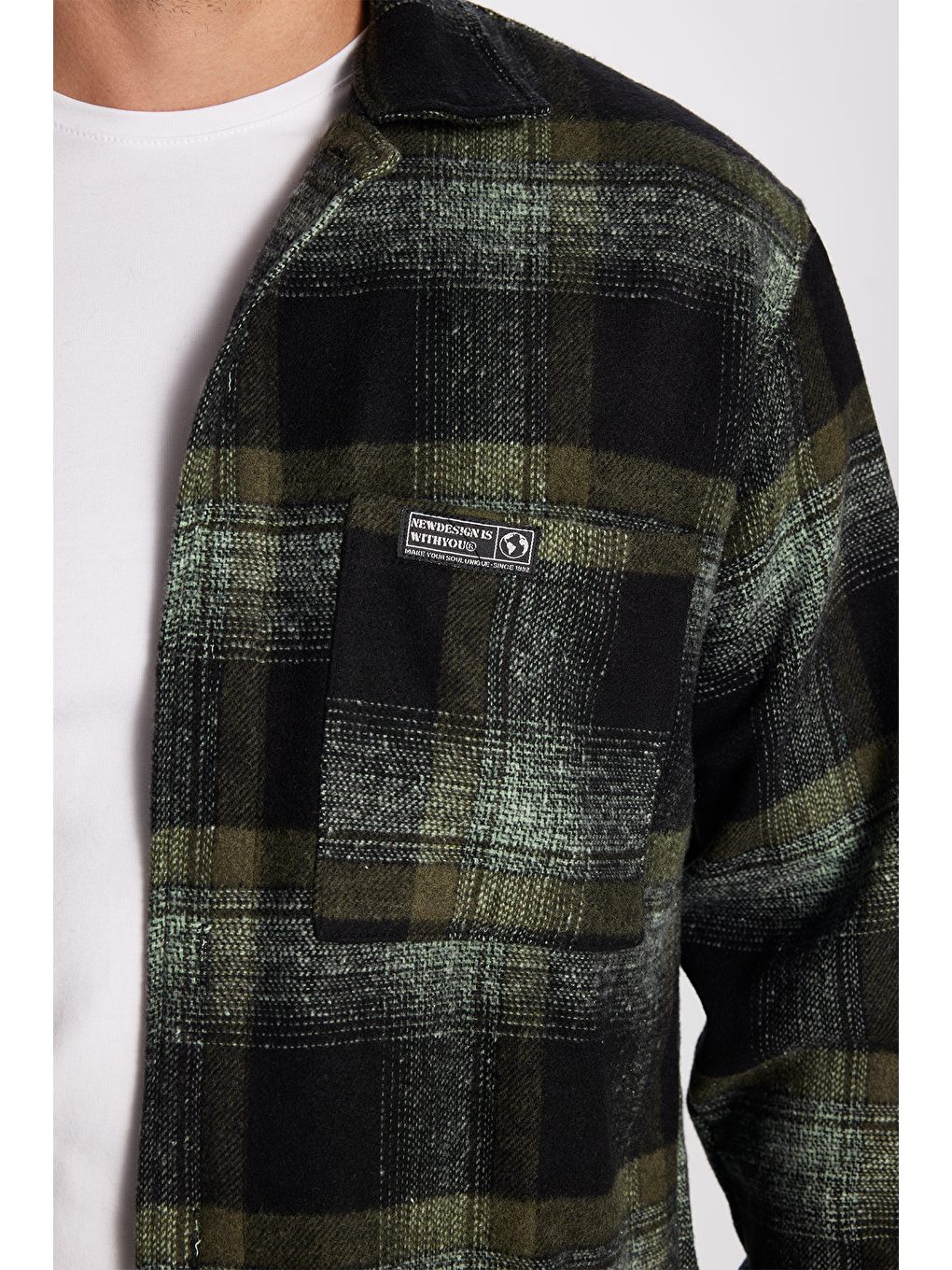 Karışık Erkek Relax Fit Rahat Kesim Oduncu Çift Cepli Kareli Yırtmaçlı Kışlık Gömlek