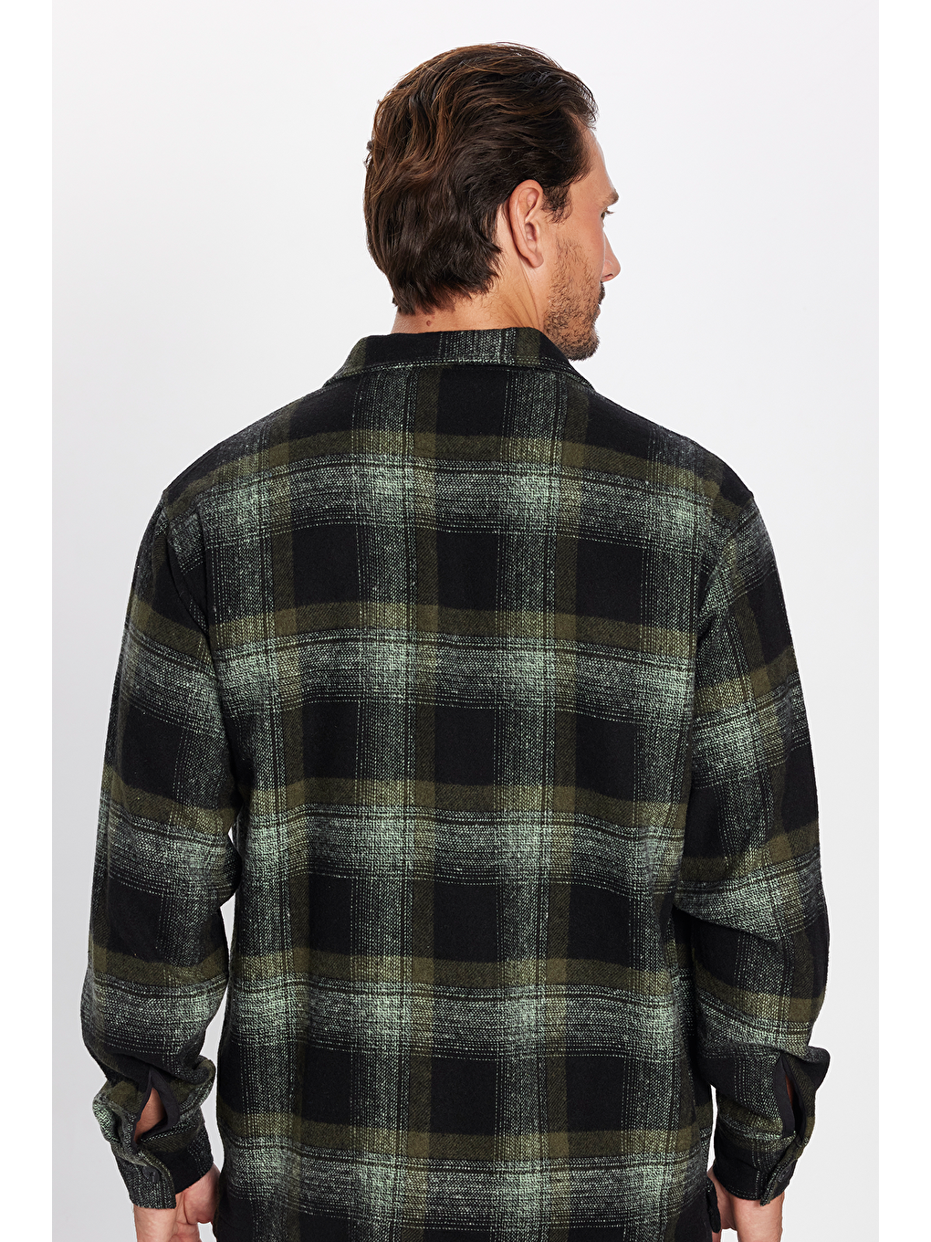 Karışık Erkek Relax Fit Rahat Kesim Oduncu Çift Cepli Kareli Yırtmaçlı Kışlık Gömlek-2