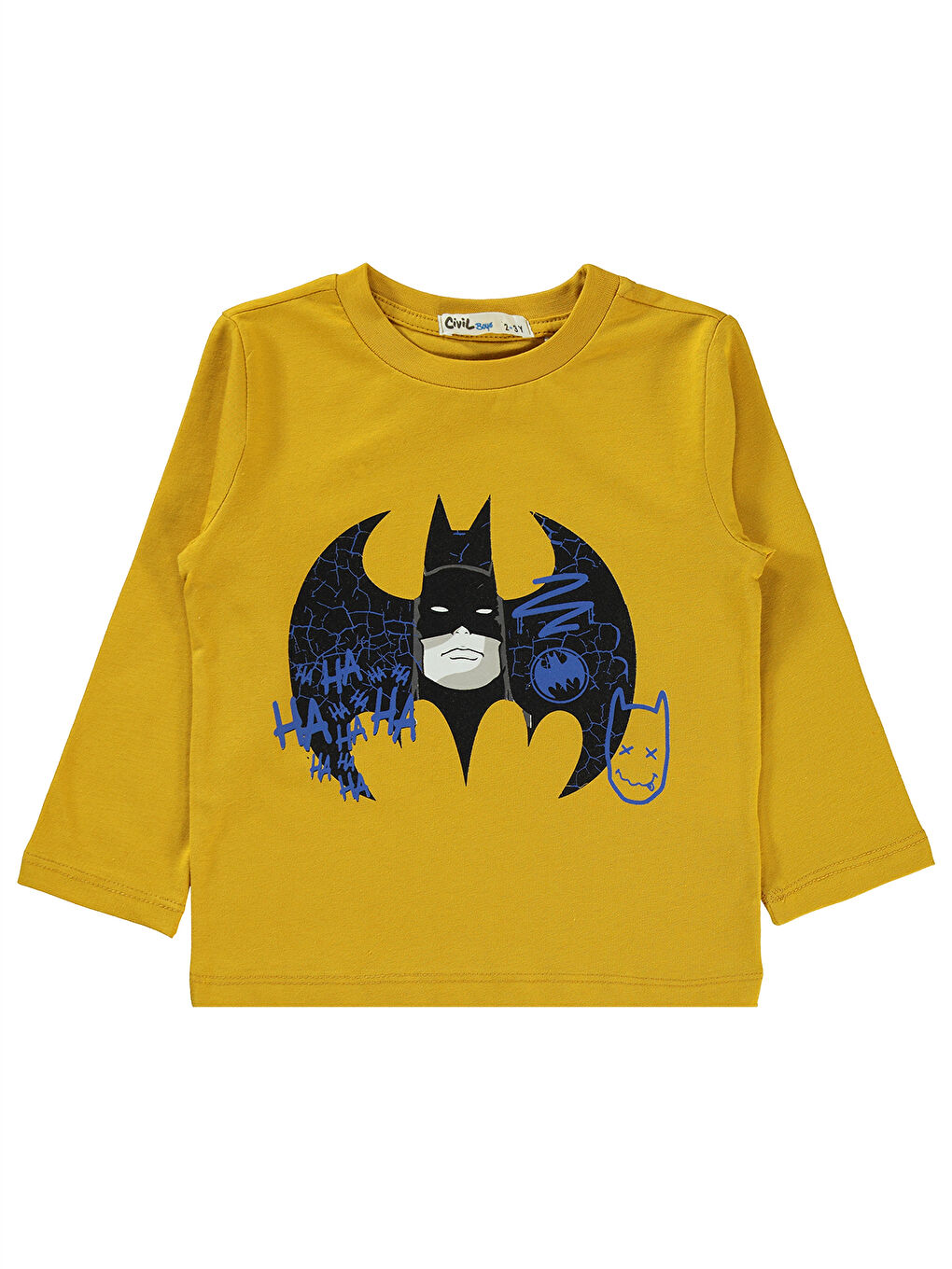 Kahverengi Batman Erkek Çocuk Sweatshirt 2-5 Yaş Hardal