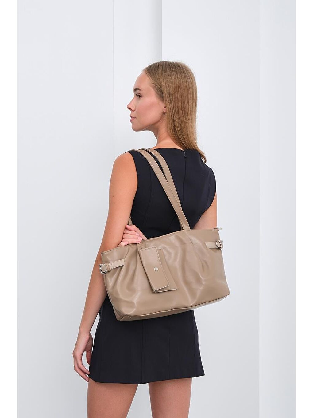 Bybo Vintage Omuz Çantası Bej