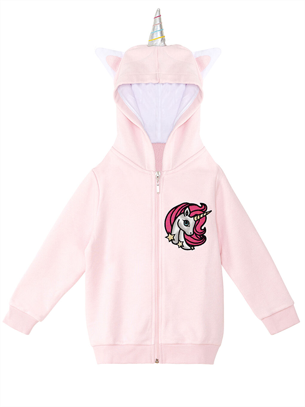 Karışık Kapüşonlu Kız Çocuk Sweatshirt-2