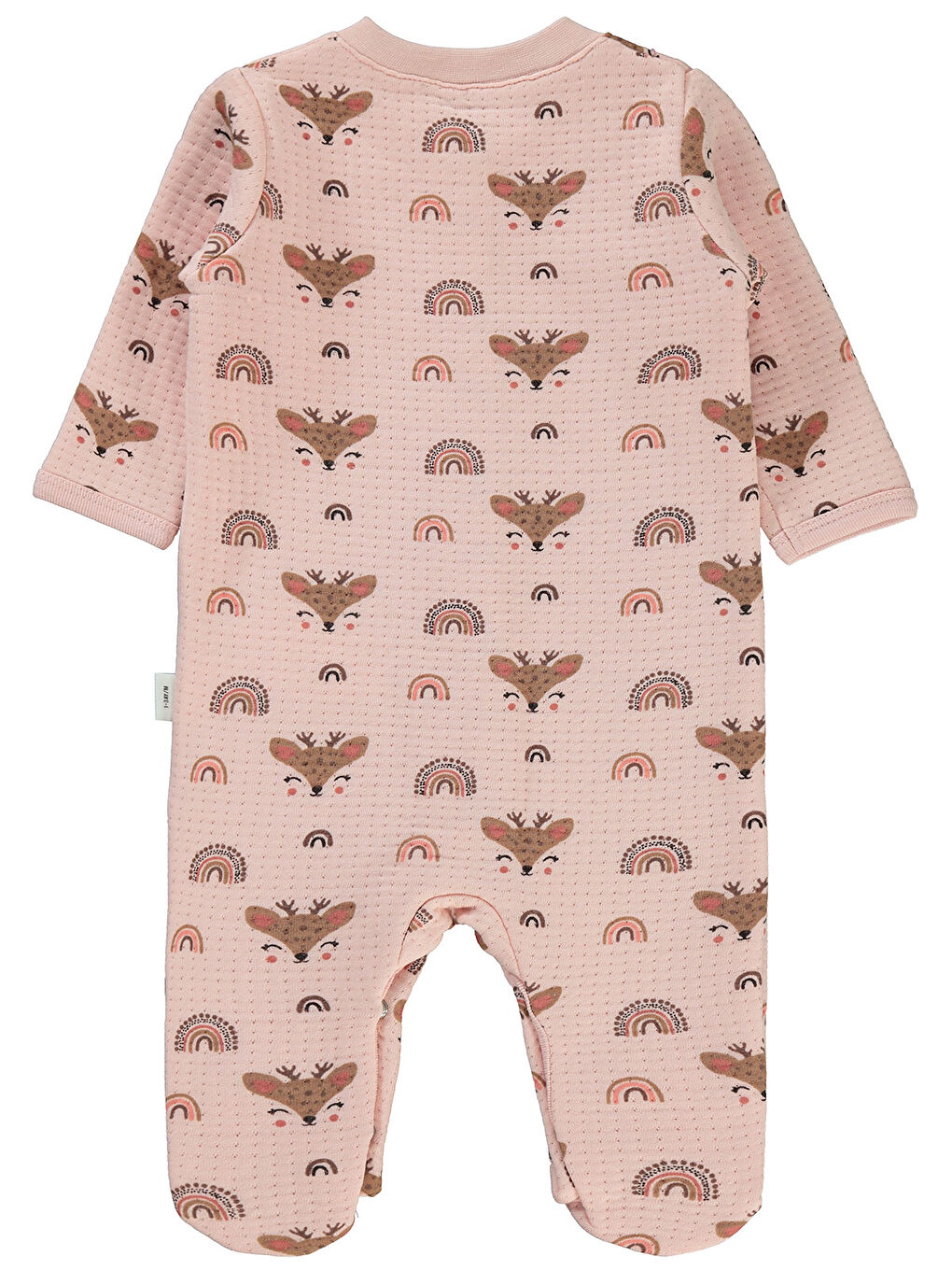 Pembe Baby Kız Bebek Patikli Tulum 1-6 Ay Pudra-1