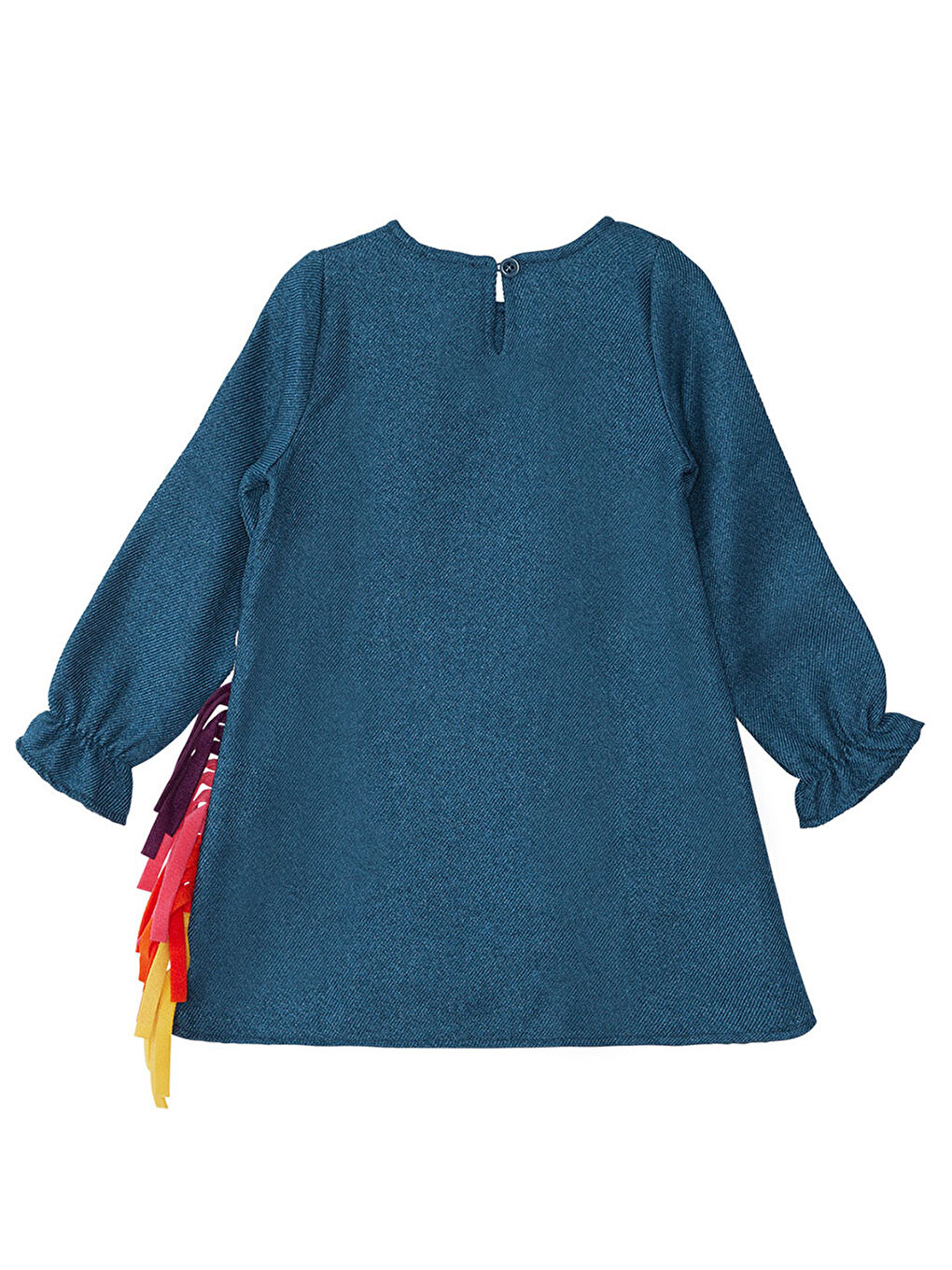 Karışık Renkli  Kız Çocuk Dokuma Elbise-3