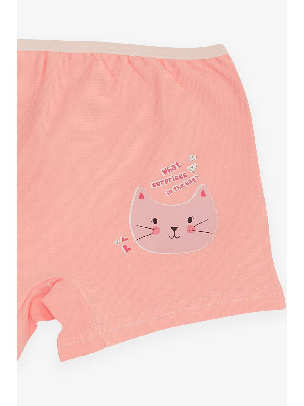 Kız Çocuk Boxer Meraklı Kedicik Baskılı Pembe (5-9 Yaş)-2