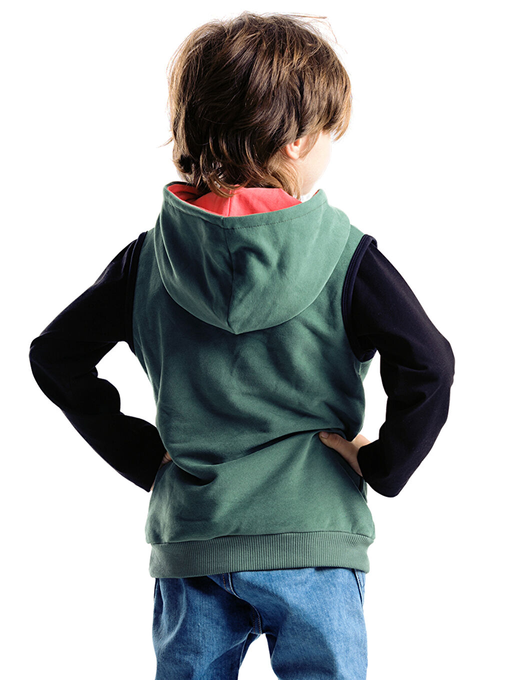 Yeşil Obur Kapişonlu Erkek Çocuk Sweatshirt-1