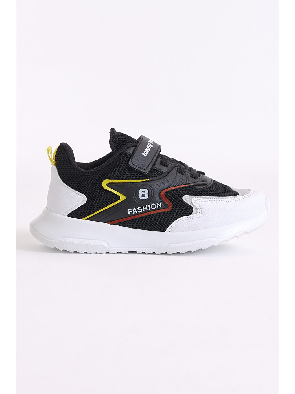 Çocuk Unisex Beyaz Sarı Rahat Kalıp Lastik Bağcıklı Cırtlı Spor Ayakkabı-1