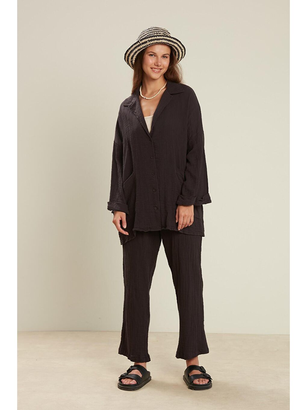 Müslin Pantolon Antrasit