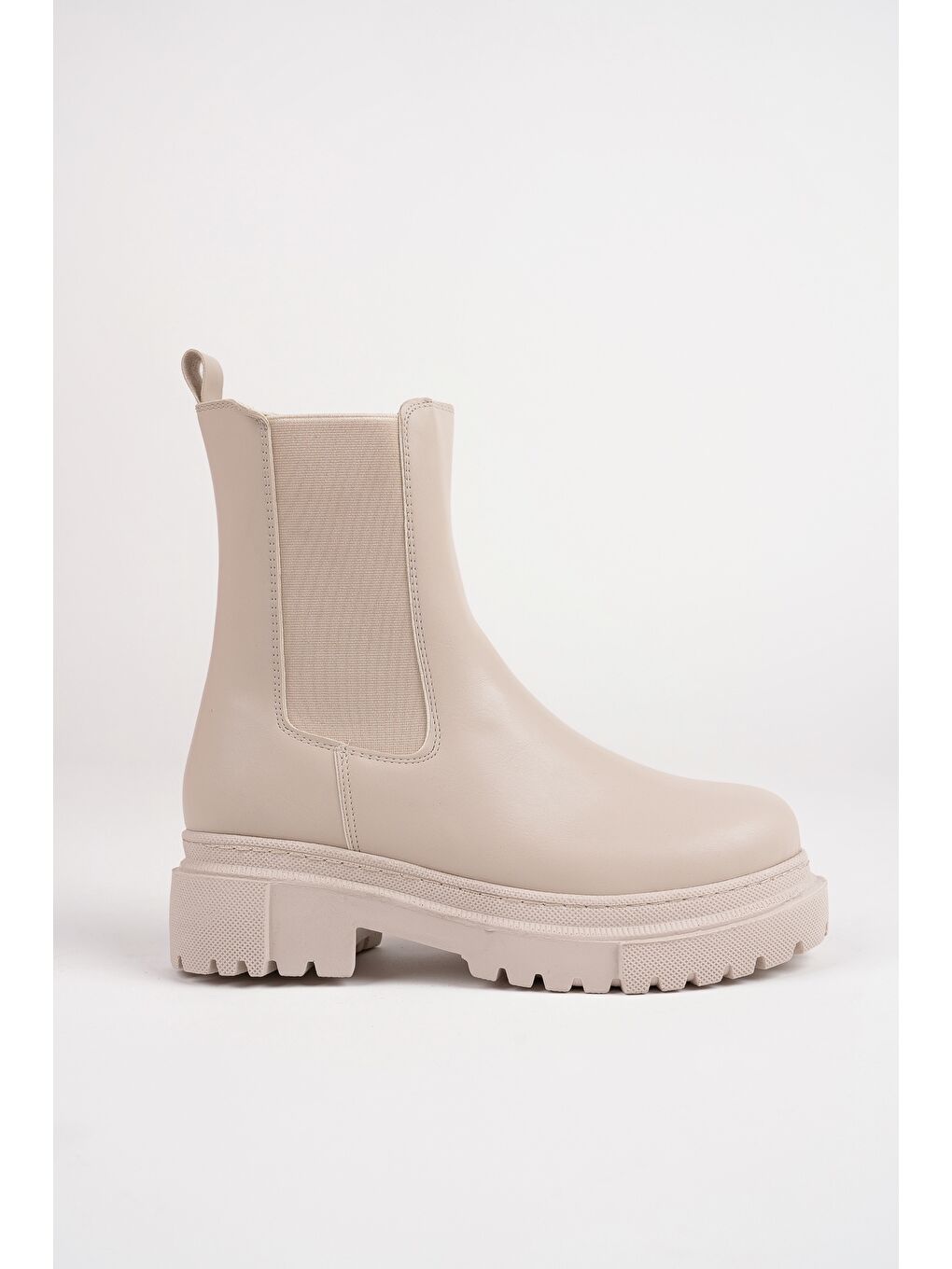 Bej Pamela Kadın Kalın Taban Bot-1