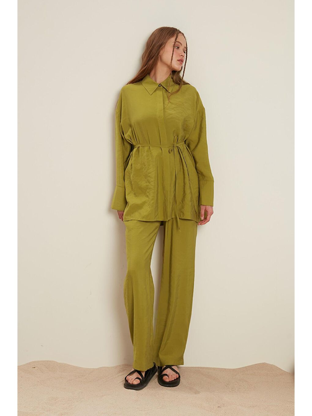 Rahat Pantolon Yağ Yeşili-2