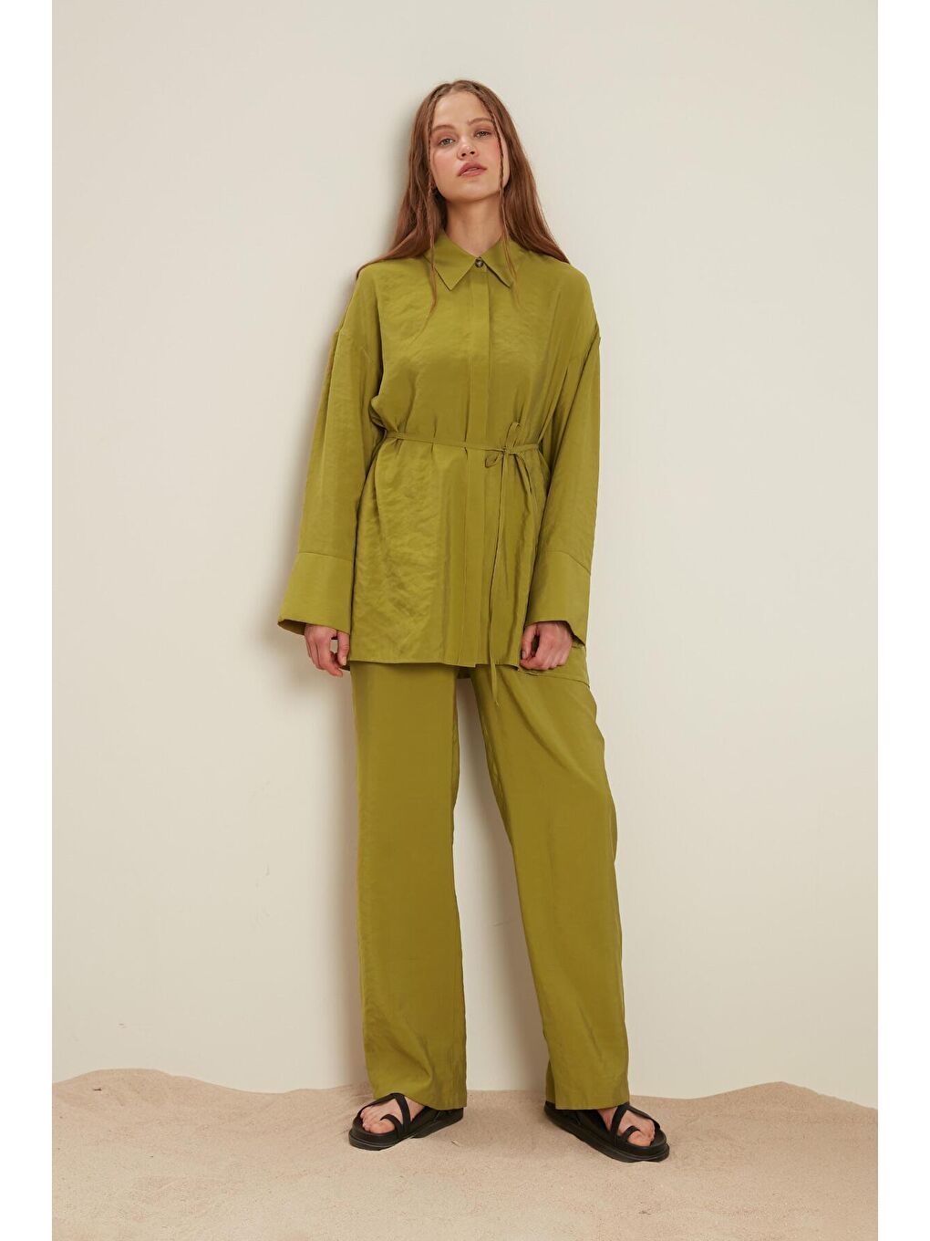 Rahat Pantolon Yağ Yeşili-4