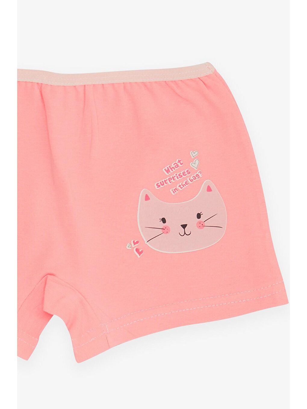 Kız Çocuk Boxer Meraklı Kedicik Baskılı Pembe (5 Yaş)-2