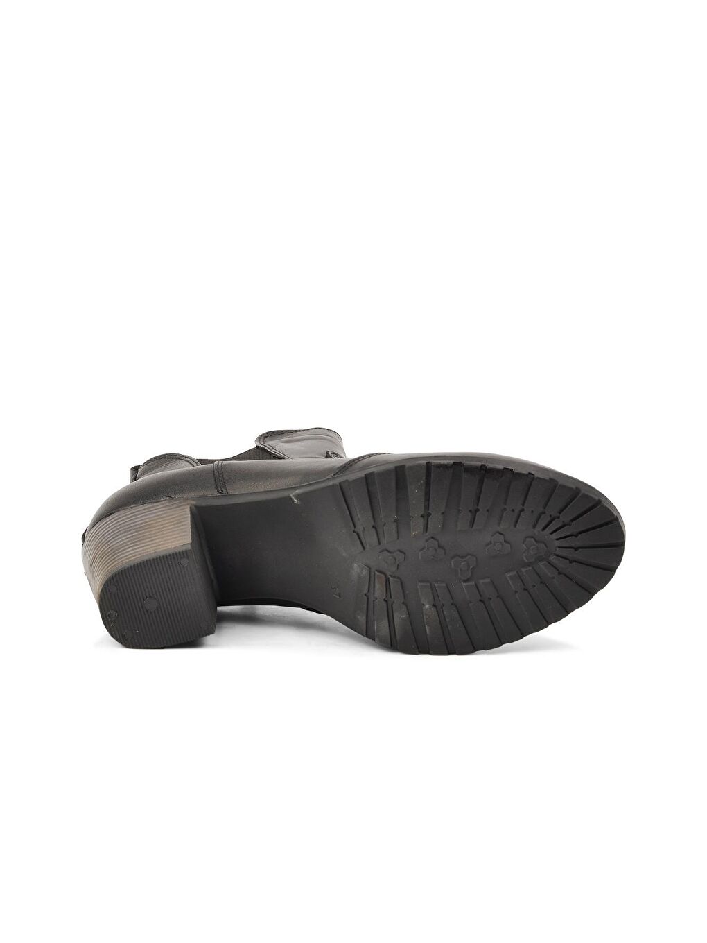 546 Siyah Hakiki Deri Topuklu Kadın Bot-4