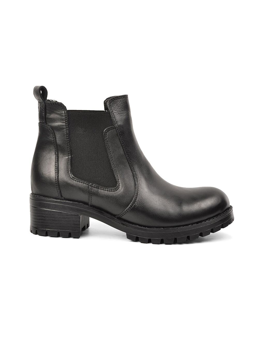 580 Siyah Hakiki Deri Chelsea Kadın Bot