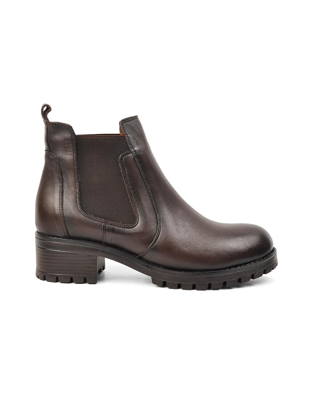 Kahverengi 580 Kahve Hakiki Deri Chelsea Kadın Bot