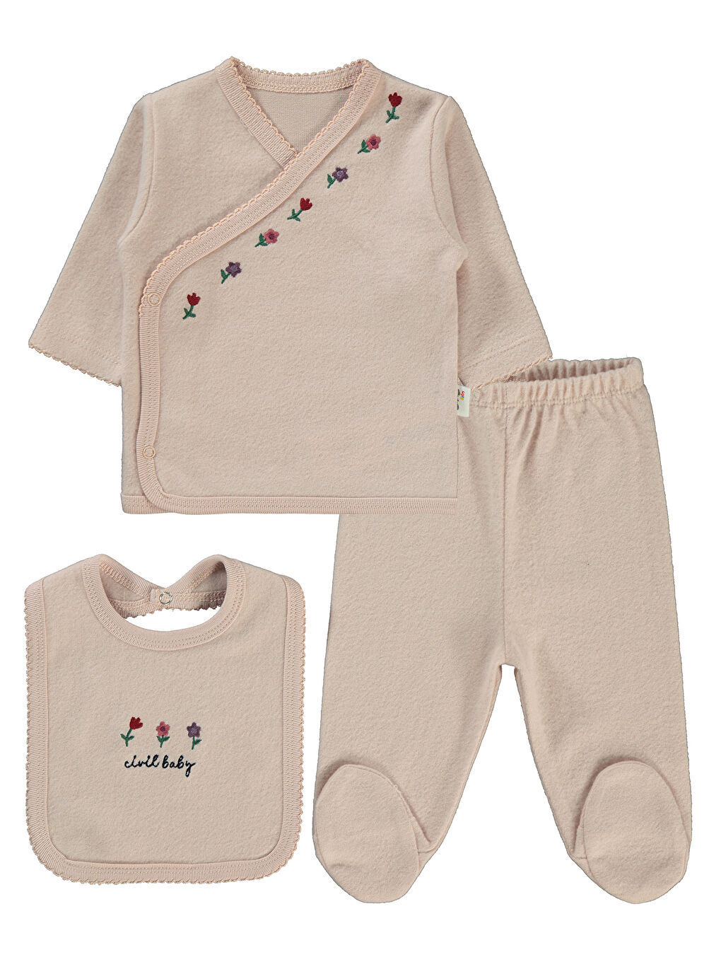 Pembe Baby Kız Bebek Zıbın Takımları Pudra