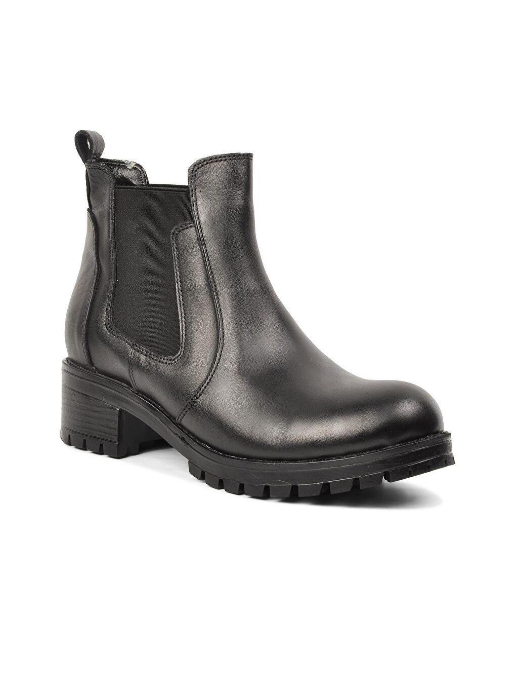 580 Siyah Hakiki Deri Chelsea Kadın Bot-2