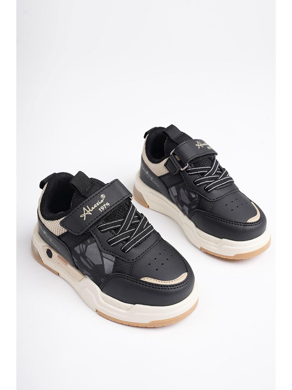 Siyah DORY Işıklı Bağcıklı ve Cırtlı Unisex Çocuk Sneaker Spor Ayakkabı-2