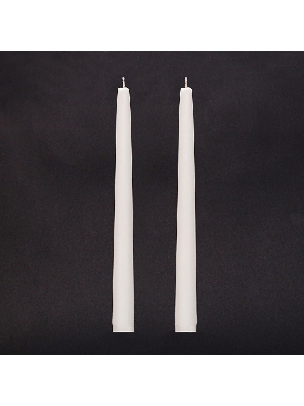 2 adet Ekru Uzun Şamdan Mum Seti (42 cm)