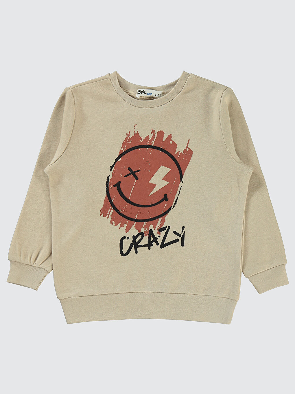 Ekru Erkek Çocuk Sweatshirt 2-5 Yaş Yulaf Sütü