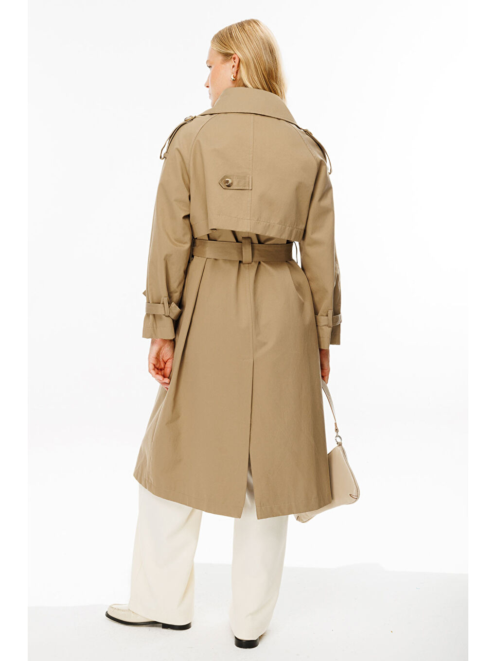 Allerli Uzun Trençkot - Bej-5