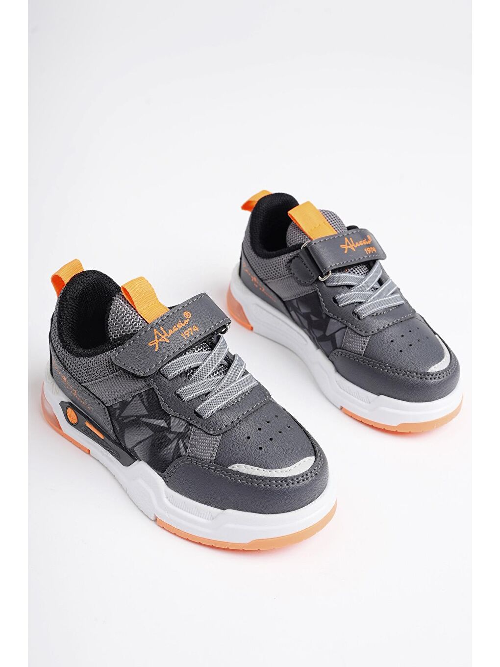 Gri DORY Işıklı Bağcıklı ve Cırtlı Unisex Çocuk Sneaker Spor Ayakkabı-2