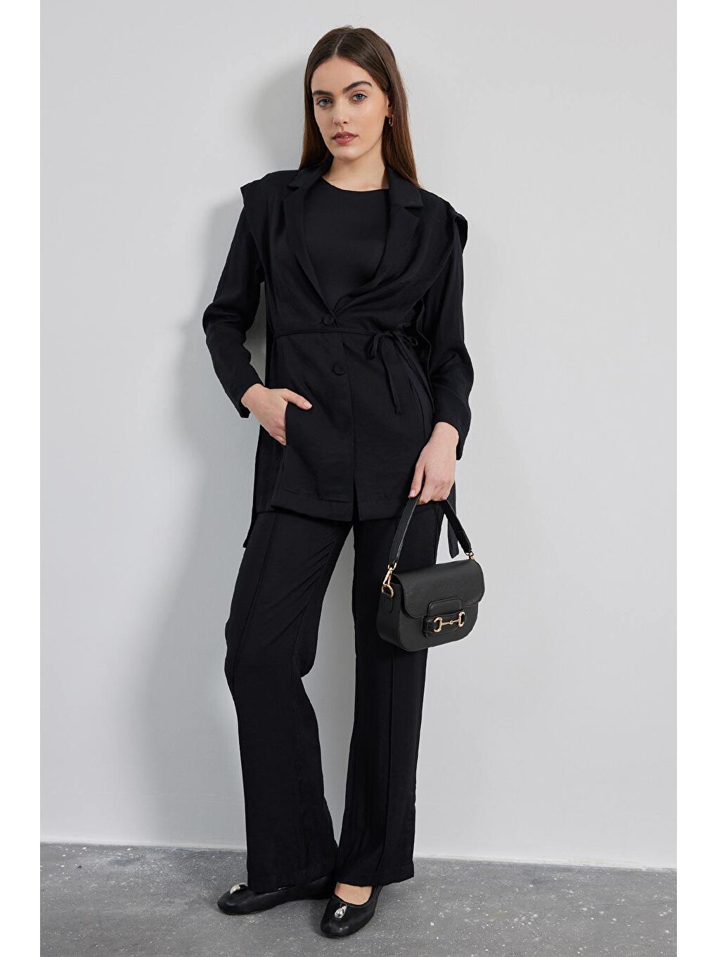 Aller Detaylı Ceket - Siyah-2