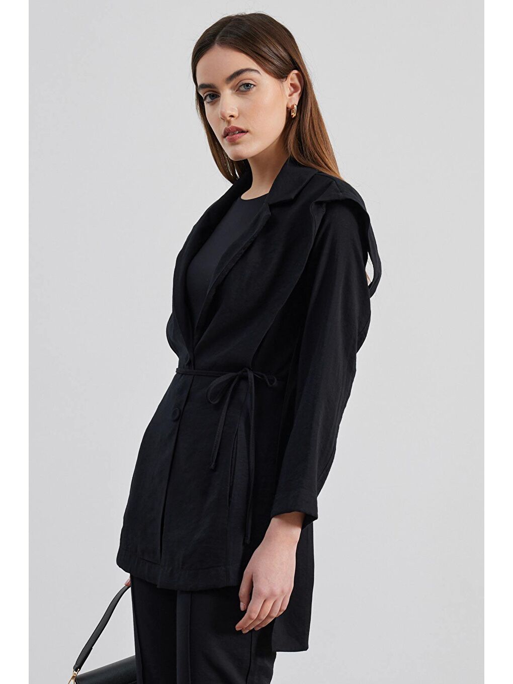 Aller Detaylı Ceket - Siyah-4