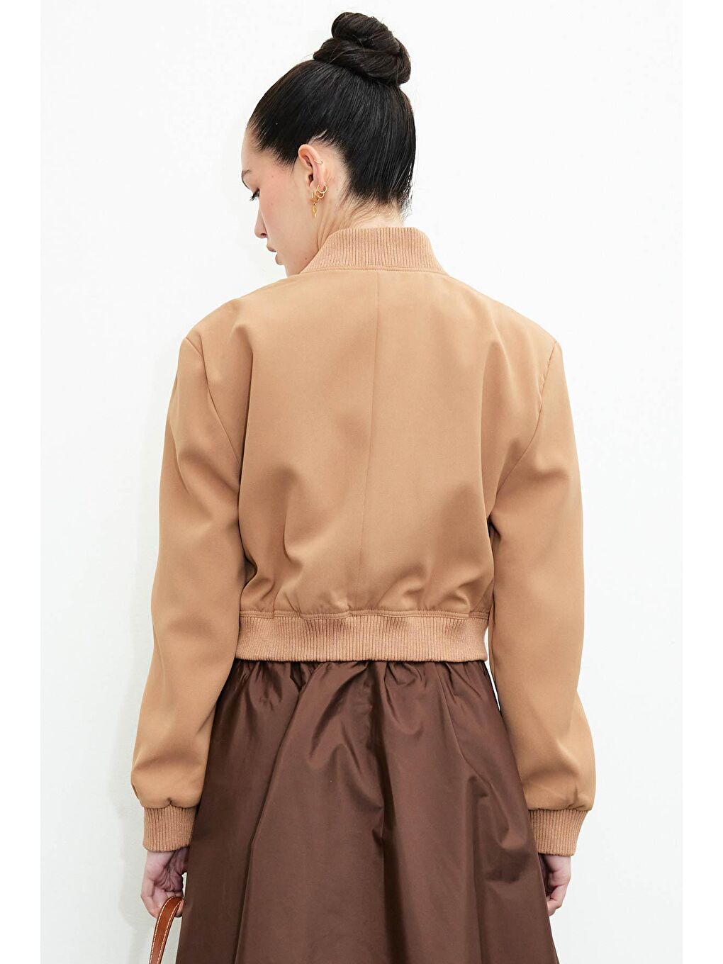 Kahverengi Mocha Bomber Ceket - Camel-4