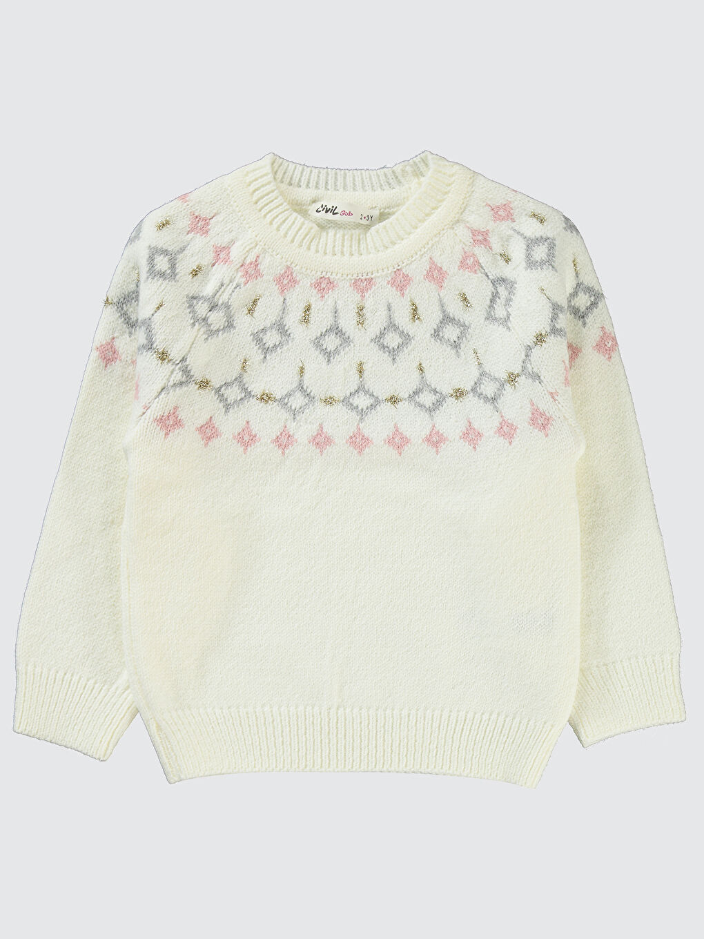 Kız Çocuk Kazak 2-5 Yaş Ekru