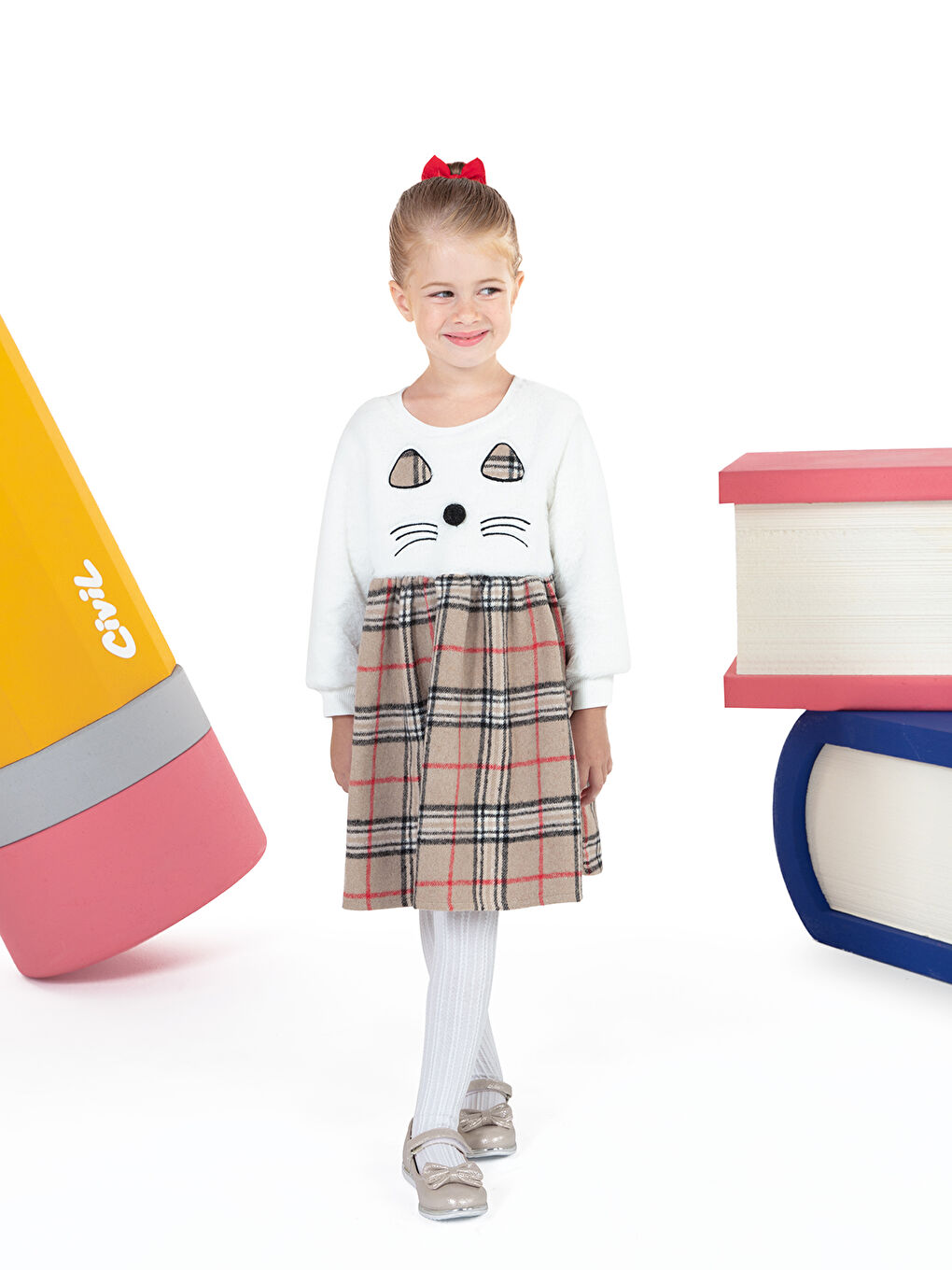 Kız Çocuk Elbise 2-5 Yaş Bej