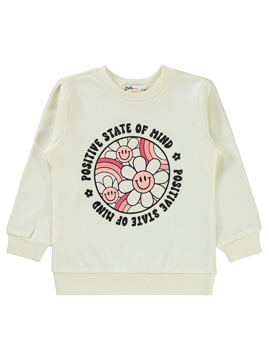 Kız Çocuk Sweatshirt 2-5 Yaş Ekru