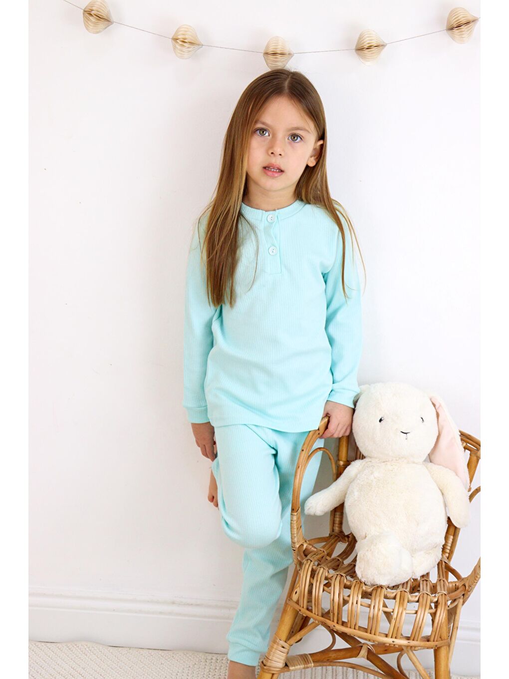 Harika KIDS Turkuaz Kız-Erkek (Unisex) Çocuk Pamuklu Pijama Takımı - 1