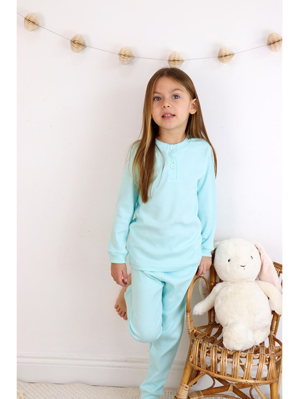 Harika KIDS Turkuaz Kız-Erkek (Unisex) Çocuk Pamuklu Pijama Takımı - 2