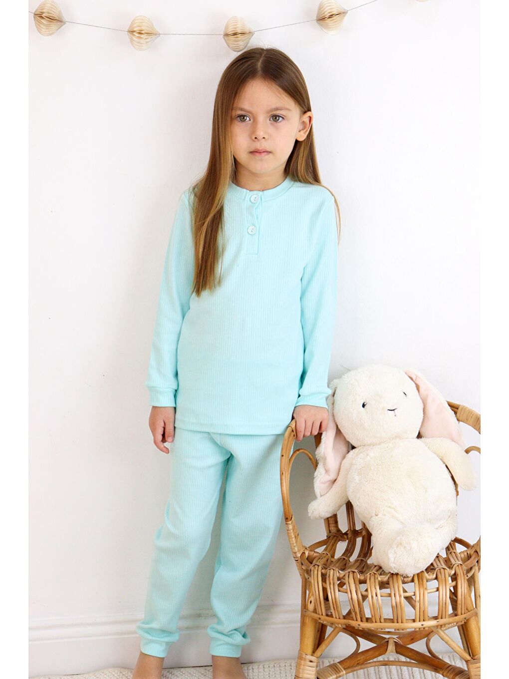 Harika KIDS Turkuaz Kız-Erkek (Unisex) Çocuk Pamuklu Pijama Takımı - 3