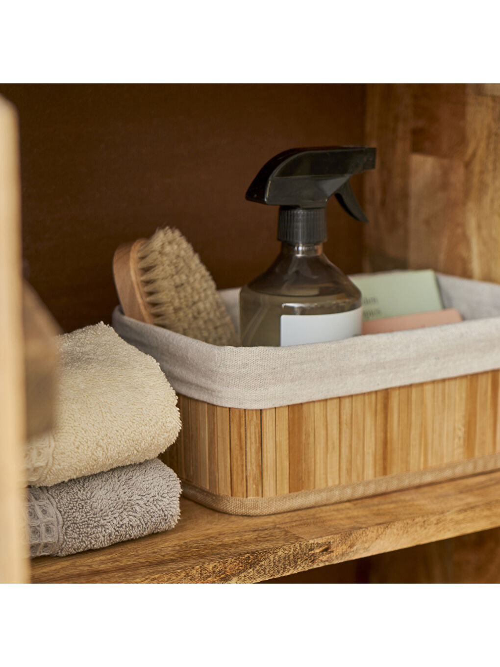 Bej Bres Bambu Düzenleyici Kutu Naturel (37x26x15 cm)-2