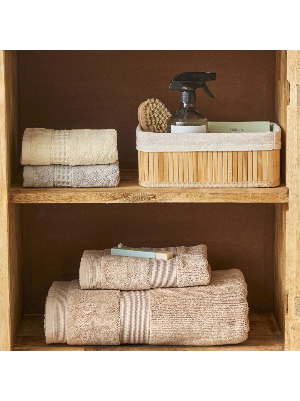 Bej Bres Bambu Düzenleyici Kutu Naturel (31x22x13 cm)-3