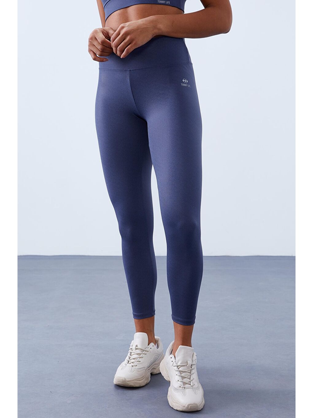 Petrol Yüksek Bel Toparlayıcılı Sırt Detaylı Slim Fit Büstiyer Kadın Tayt Takım - 95281-3