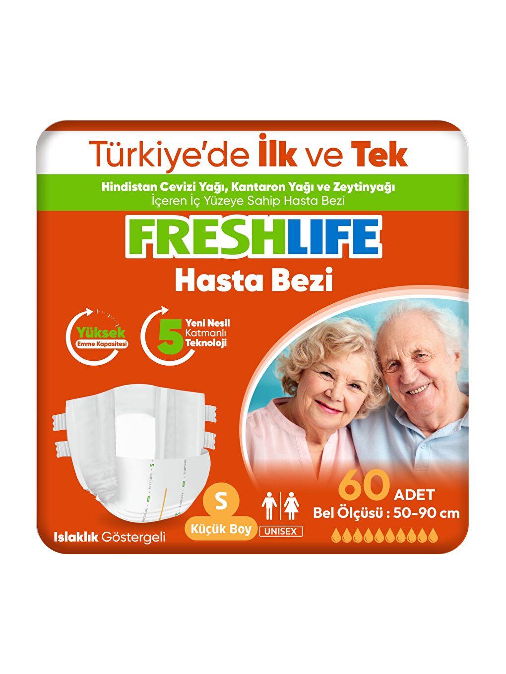 2'li Small Beden Küçük Boy Yetişkin Hasta Bezi 30x2 (60 Adet)