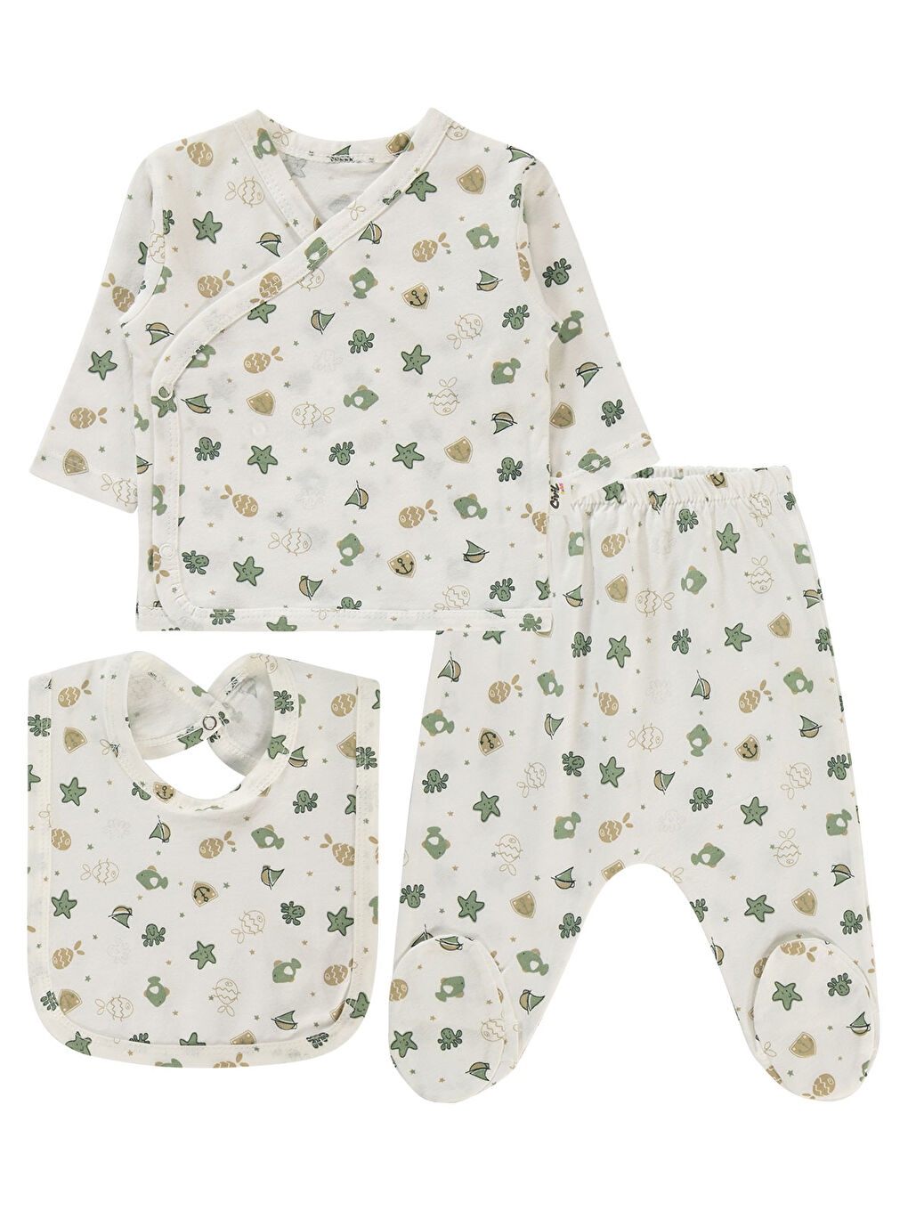 Baby Erkek Bebek Zıbın Takımları 0-1 Ay Ekru