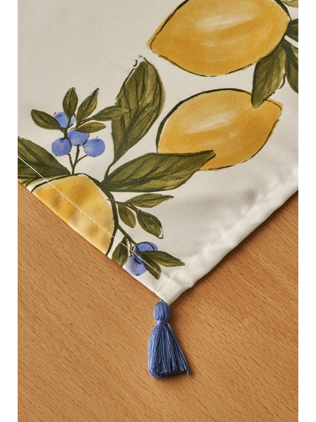 Limonlu Pamuklu Runner Sarı (50x150 Cm)-1