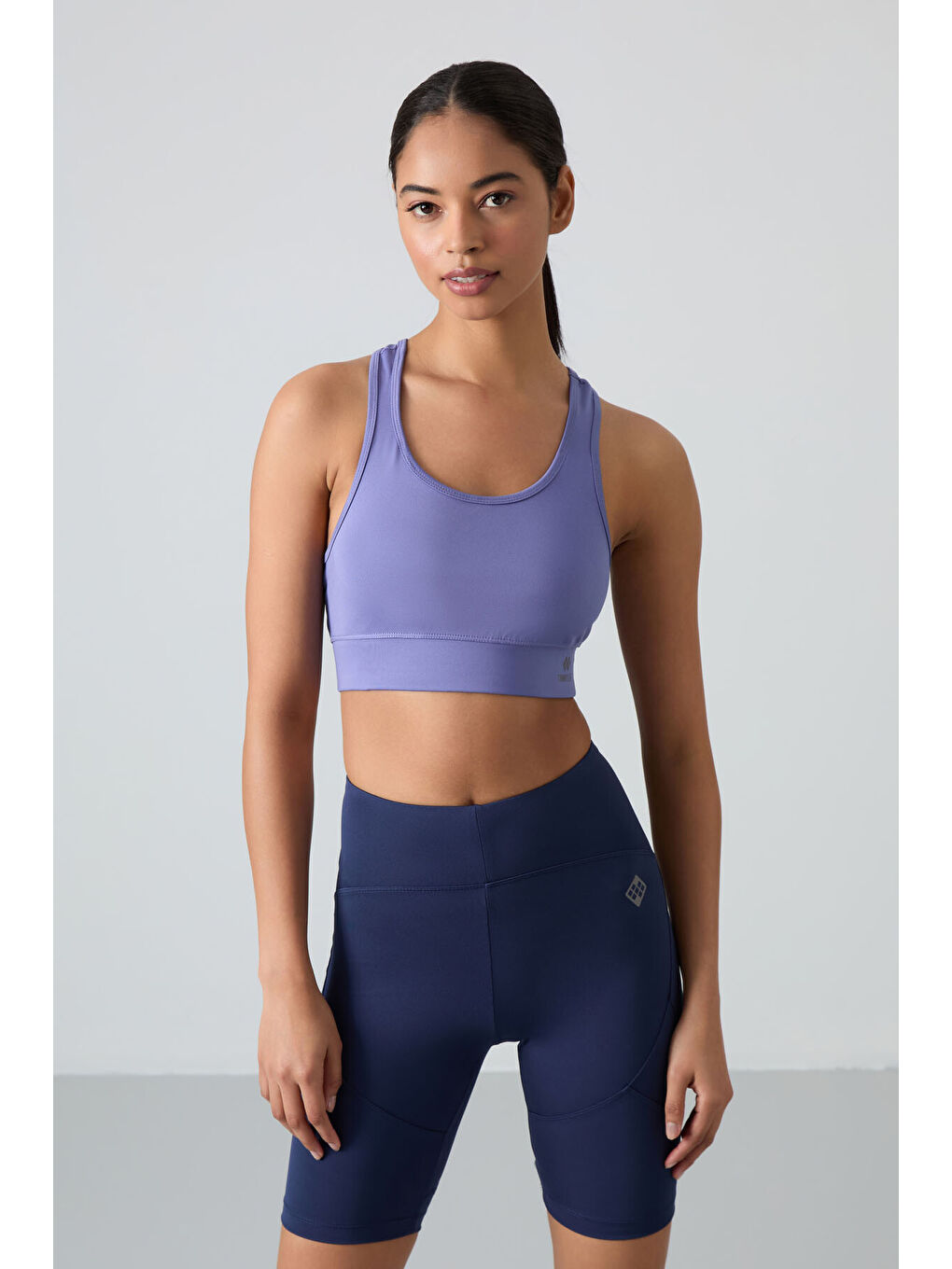 Mor Eflatun Sırt Detaylı Dar Kalıp U Yaka Kadın Spor Büstiyer - 97120