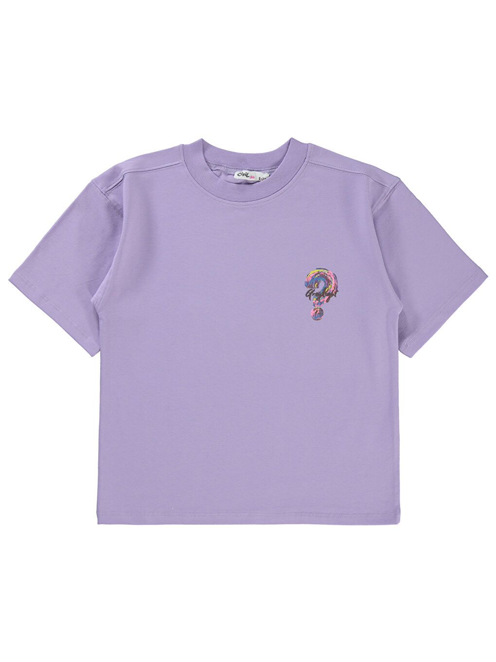 Kız Çocuk Oversize Tişört 6-9 Yaş Lila