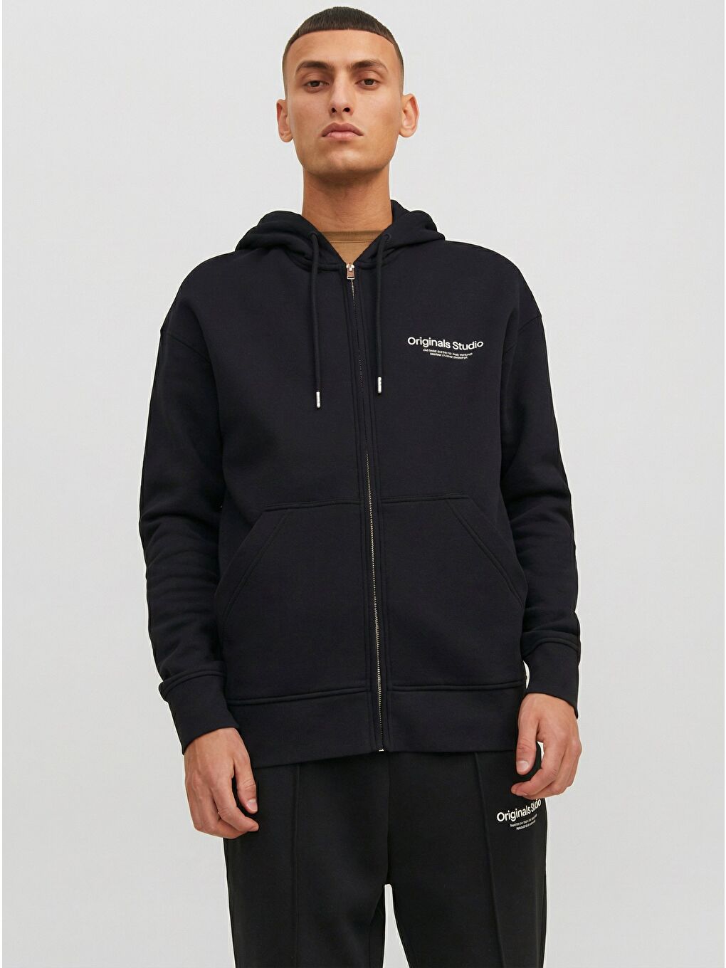 Vesterbro Siyah Kapüşonlu Erkek Fermuarlı Sweatshirt Hırka