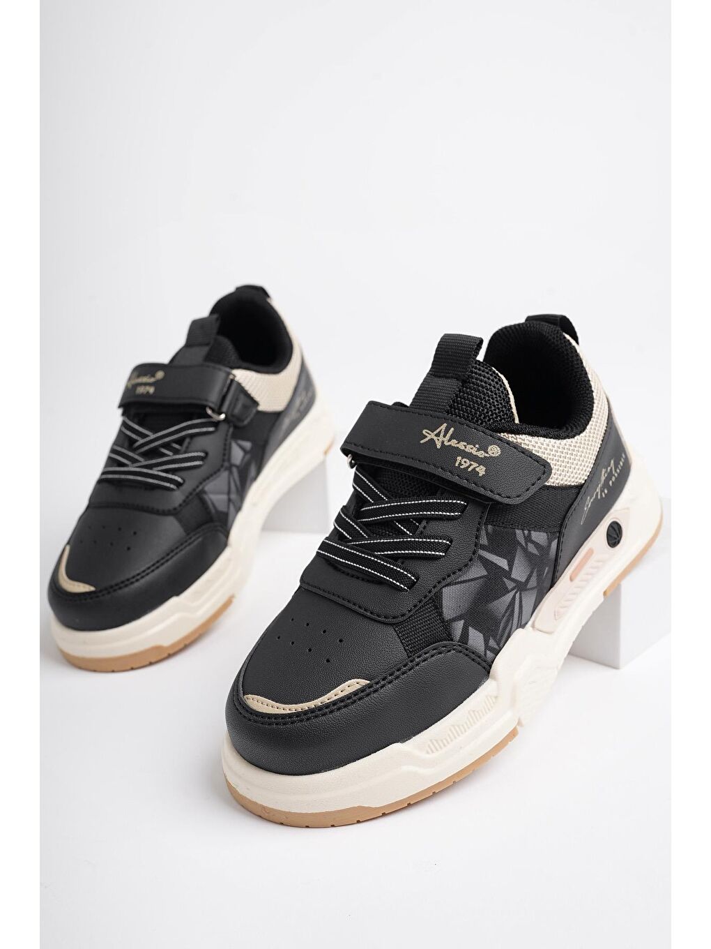 Siyah GUMBALL Bağcıklı ve Cırtlı Unisex Çocuk Sneaker Spor Ayakkabı-1