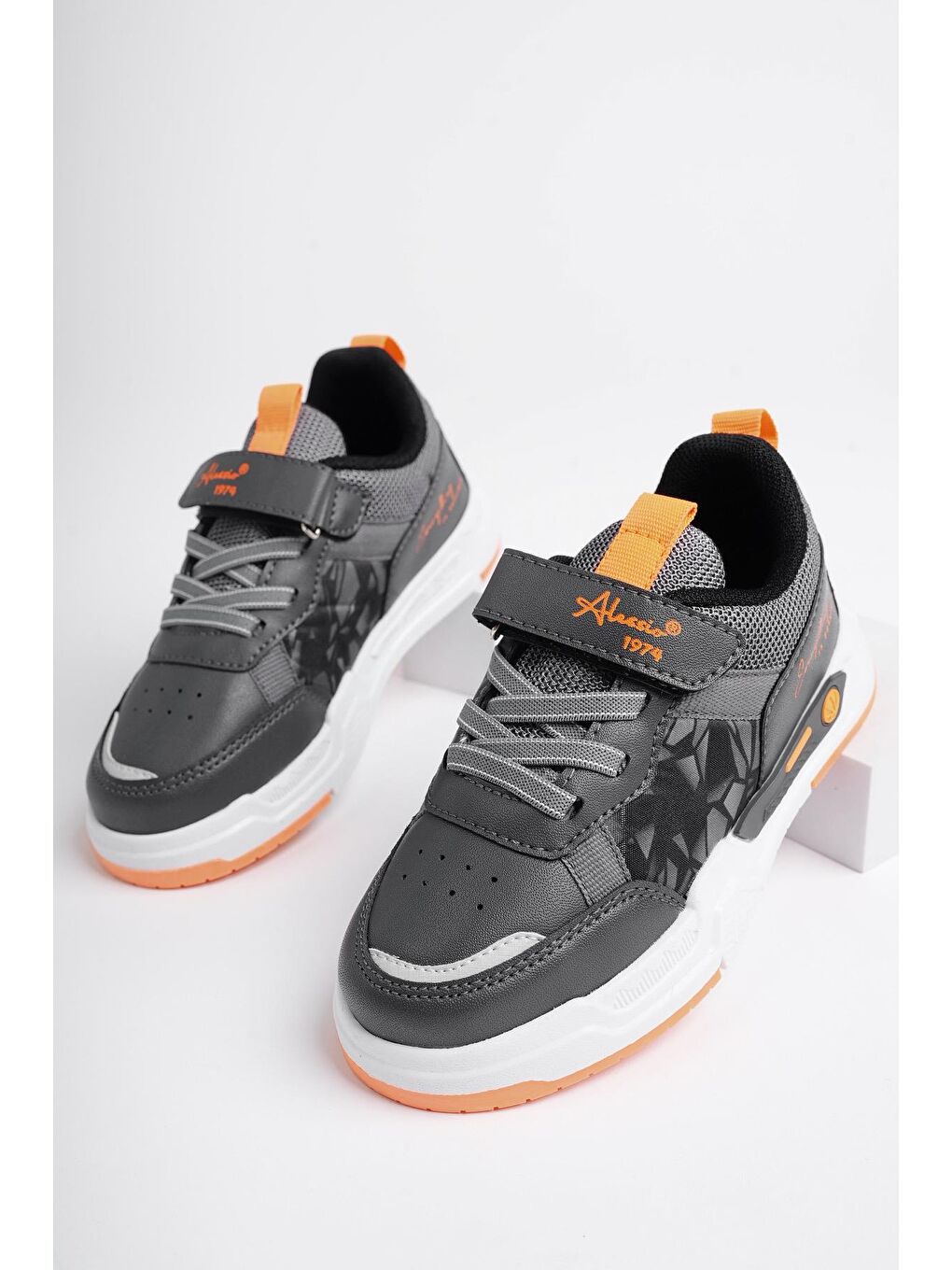 Gri GUMBALL Bağcıklı ve Cırtlı Unisex Çocuk Sneaker Spor Ayakkabı-1