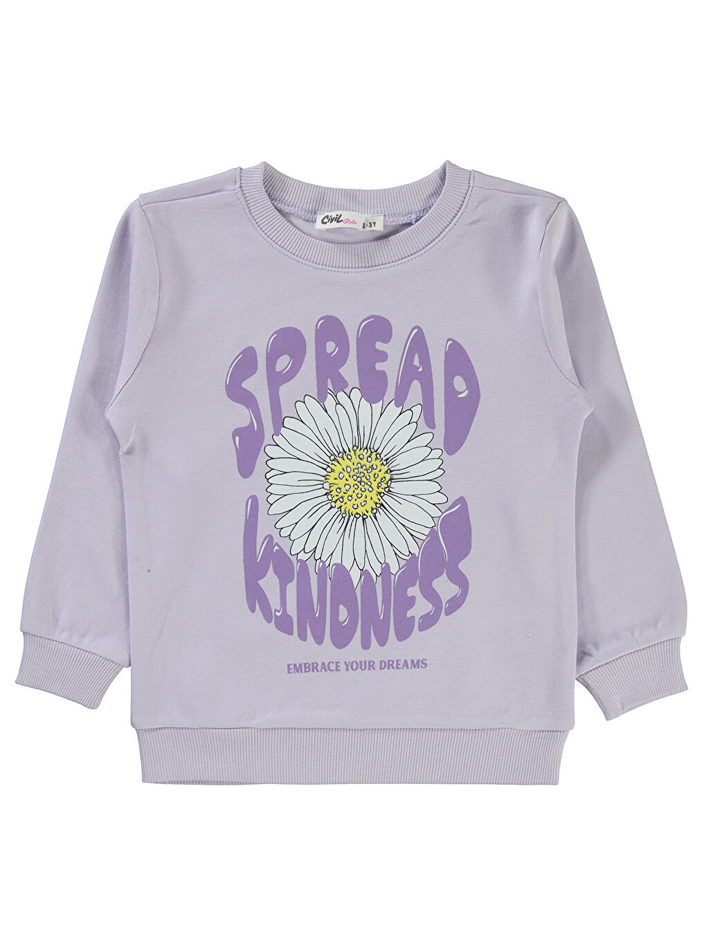 Mor Girls Kız Çocuk Sweatshirt 2-5 Yaş Nazik Lavanta