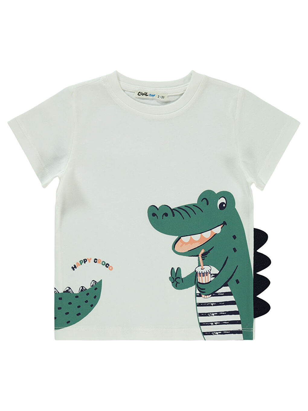 Boys Erkek Çocuk Tişört 2-5 Yaş Beyaz