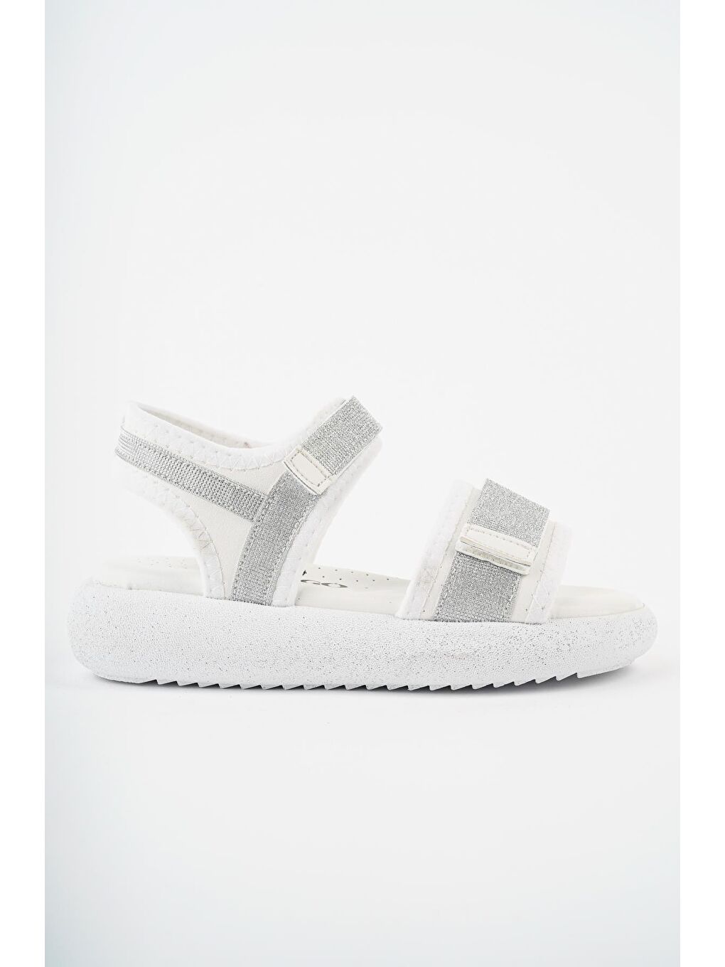 Beyaz CRUZ Günlük Ortopedik Hafif Taban Simli ve Cırtlı Kız Çocuk Sandalet-3