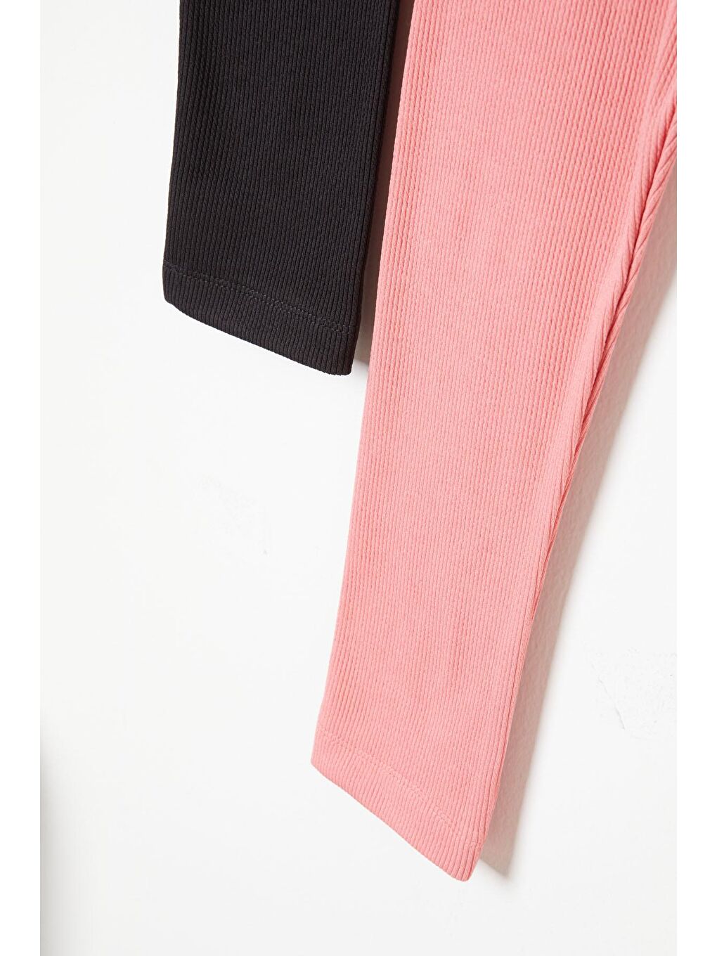 Kız Çocuk Kaşkorse Fitilli 2li Tayt Siyah-Pembe 16368-3