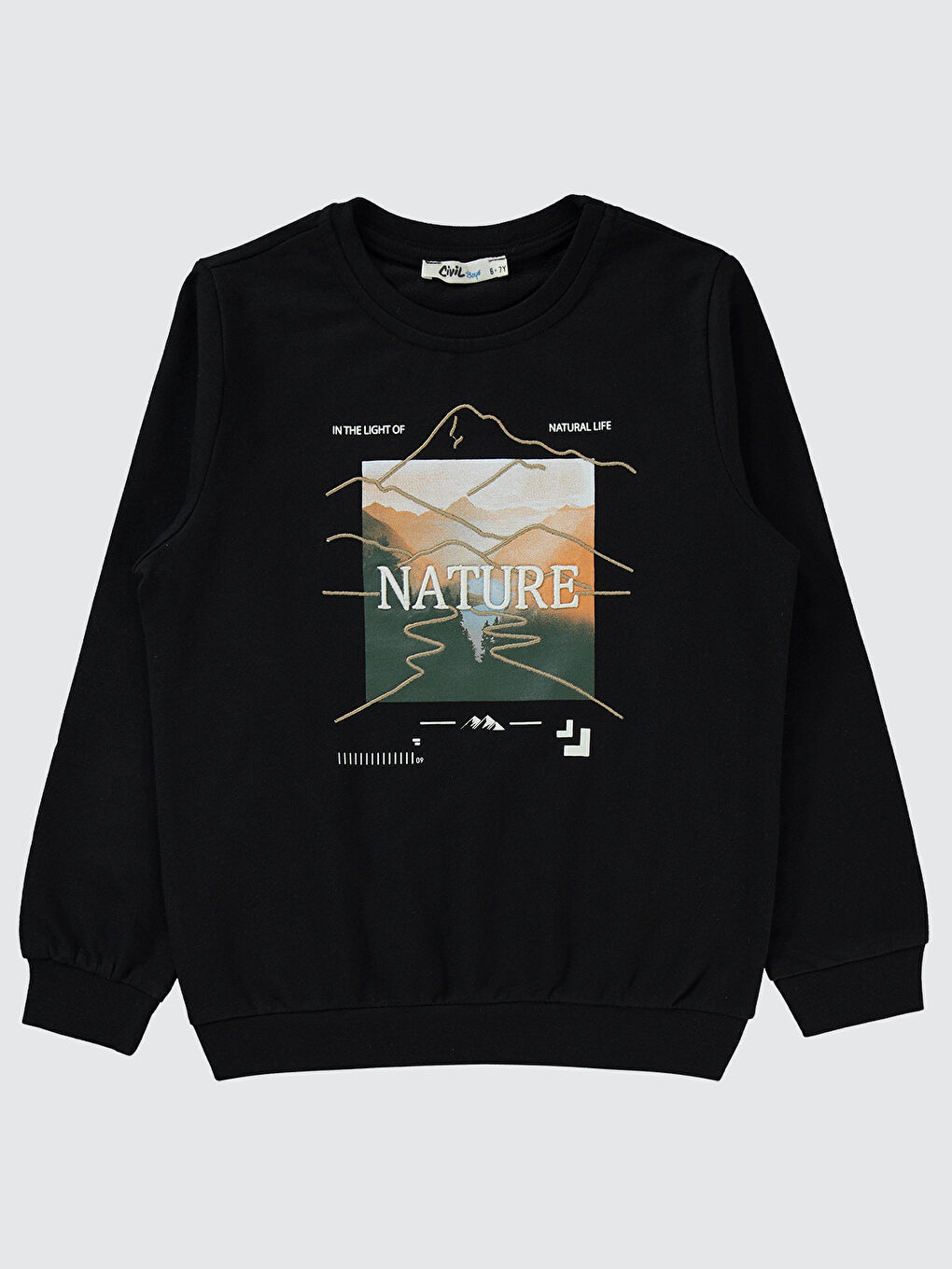 Erkek Çocuk Sweatshirt 6-9 Yaş Siyah